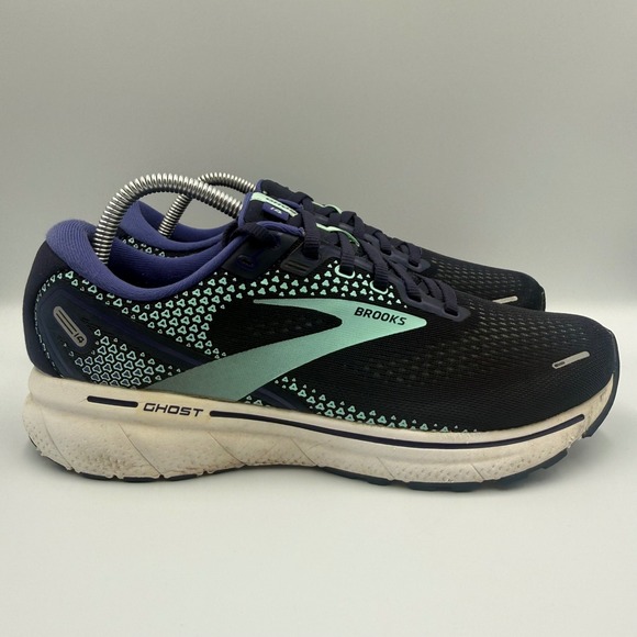 Brooks Shoes - Brooks Ghost 14 Women Size 10 Running Shoes Wide D 1203561D446 Navy Teal
